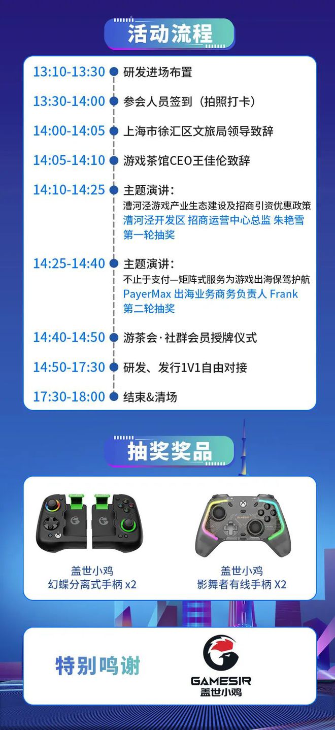 【百款游戏】2024游茶对接会—上海站活动流程公布产品和奖品全都有！(图2)