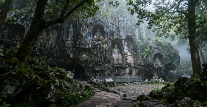 杭州两天一晚参团必去景点杭州灵隐飞来峰专业导游带队纯玩(图3)